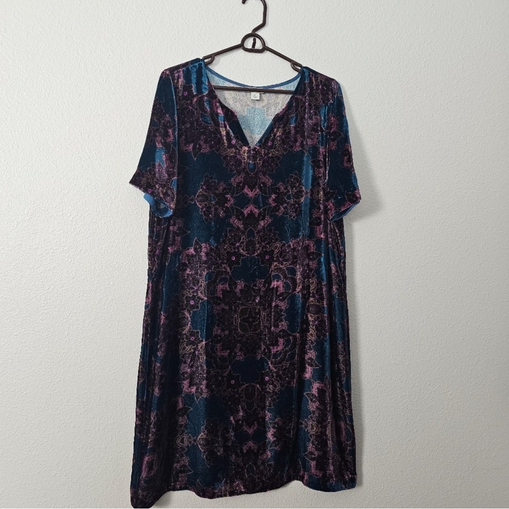Sundance Velvet Dress in Blue and Purple